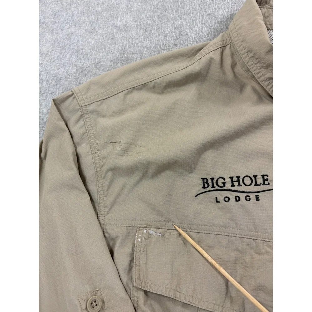 Simms BIG HOLE LODGE Breathable Button Down Shirt (Men's 2XL) Tan